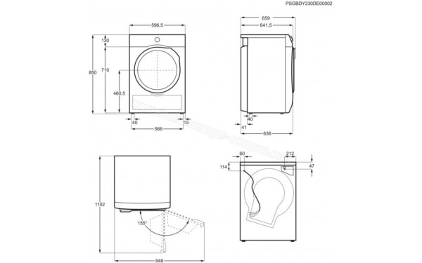 ELECTROLUX EW9HI783FC - Dimensions