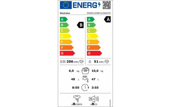 ELECTROLUX EW9W1165RB - &Eacute;tiquette &eacute;nergie v2
