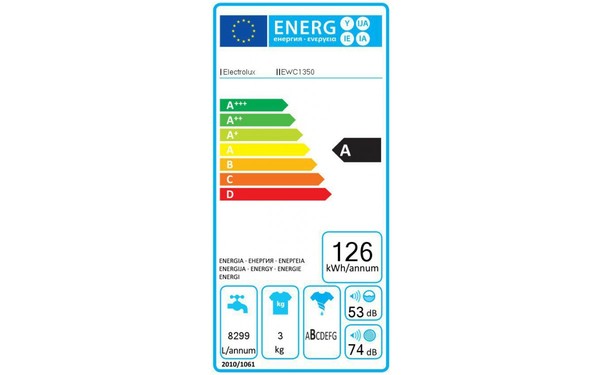 ELECTROLUX EWC1350 - &Eacute;tiquette &eacute;nergie