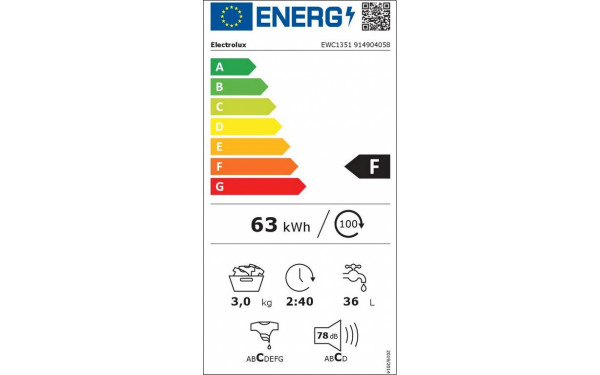 ELECTROLUX EWC1351 - &Eacute;tiquette &eacute;nergie v2