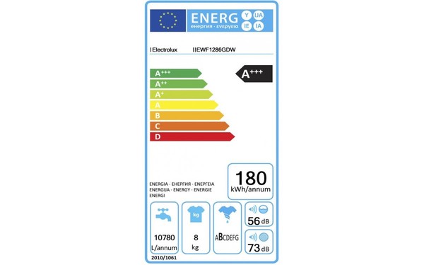 ELECTROLUX EWF1286GDW - &Eacute;tiquette &eacute;nergie
