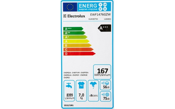 ELECTROLUX EWF1476GZW - &Eacute;tiquette &eacute;nergie