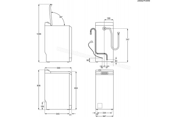 ELECTROLUX EWHE824CD - Dimensions
