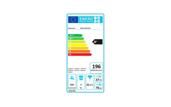 ELECTROLUX EWT1262CW2 - &Eacute;tiquette &eacute;nergie