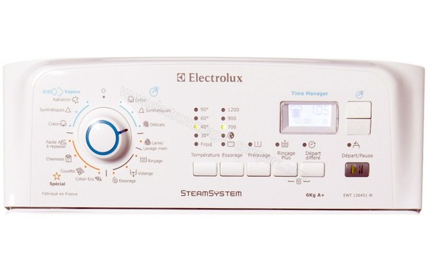 ELECTROLUX EWT126451W - Panneau de commandes