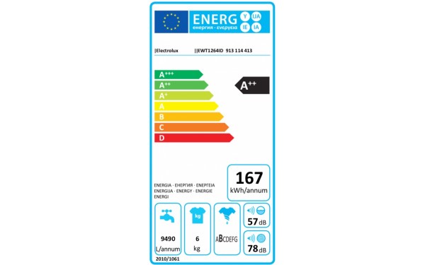 ELECTROLUX EWT1264ID - &Eacute;tiquette &eacute;nergie