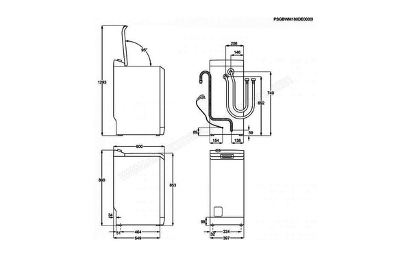 ELECTROLUX EWT1264IK - Sch&eacute;ma technique (cr&eacute;dit : Darty)