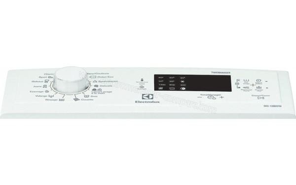 ELECTROLUX EWT1267SSW - Panneau de commandes (cr&eacute;dit : Boulanger)