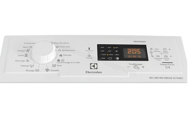 ELECTROLUX EWT1364ELW - Panneau de commandes (cr&eacute;dit : Darty)