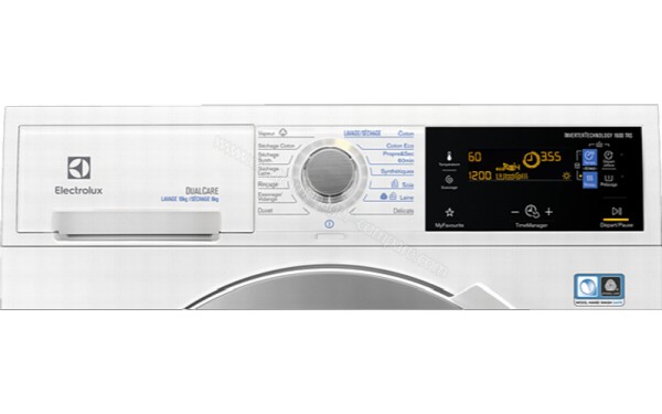ELECTROLUX EWW1606SWR - Panneau de commandes (cr&eacute;dit : Darty)