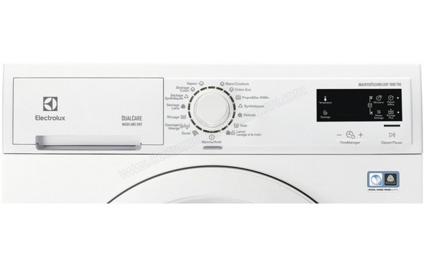 ELECTROLUX EWW1685WS - Panneau de commandes (cr&eacute;dit : Darty)