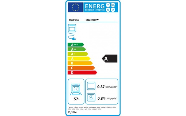 ELECTROLUX EZC2400BCW 2014 - &Eacute;tiquette &eacute;nergie