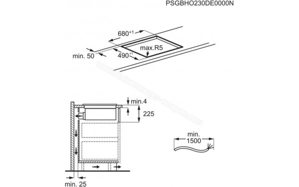 ELECTROLUX KCC73443CZ - Dimensions
