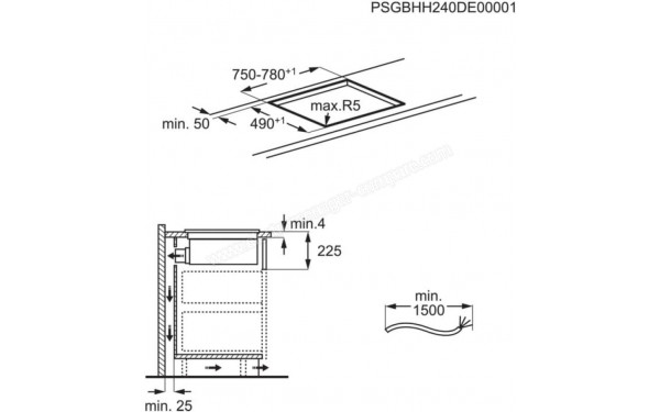 ELECTROLUX KCC83443CZ - Dimensions