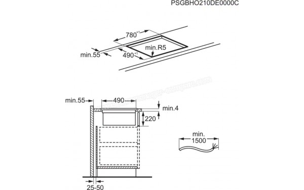 ELECTROLUX KCC84450 - Dimensions