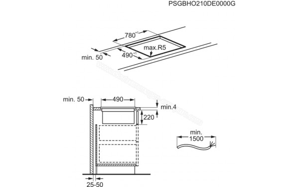 ELECTROLUX KCC84450 - Dimensions