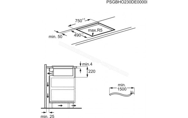 ELECTROLUX KCD83443 - Dimensions