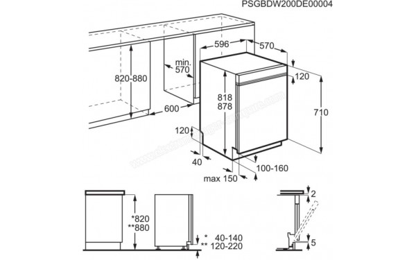 ELECTROLUX KEAC7200IW - Dimensions