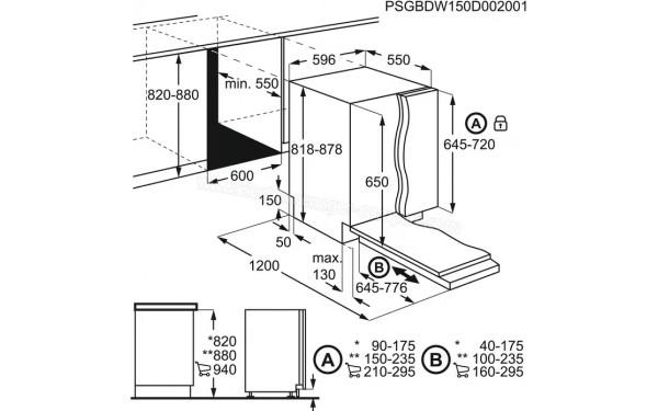 ELECTROLUX KESC7300L - Dimensions