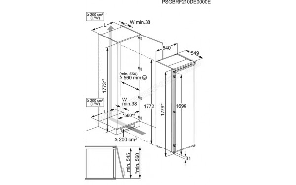 ELECTROLUX KFD6DE18S1 - Dimensions