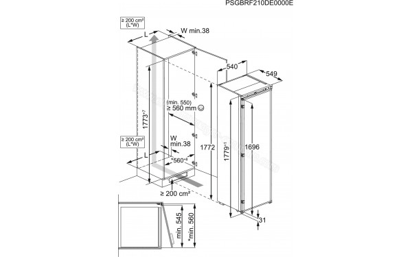 ELECTROLUX KFD6DE18S - Dimensions
