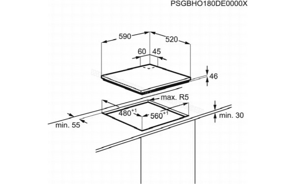 ELECTROLUX KGG643753K - Dimensions
