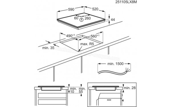 ELECTROLUX KIT60336B - Dimensions