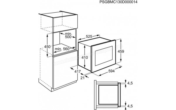 ELECTROLUX KMFE264TEX - Sch&eacute;ma technique (cr&eacute;dit : Boulanger)
