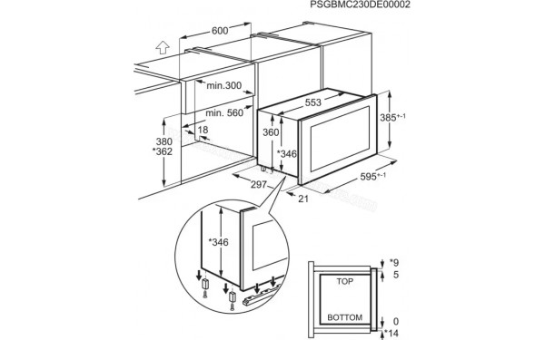 ELECTROLUX KMSD203TMX - Dimensions