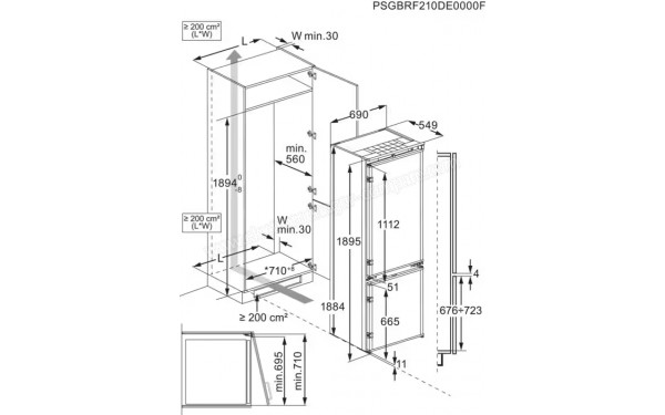 ELECTROLUX KNG7TE75S - Dimensions