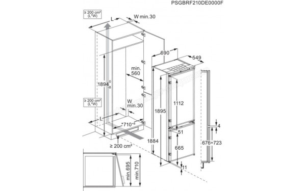 ELECTROLUX KNR7TE75S - Dimensions