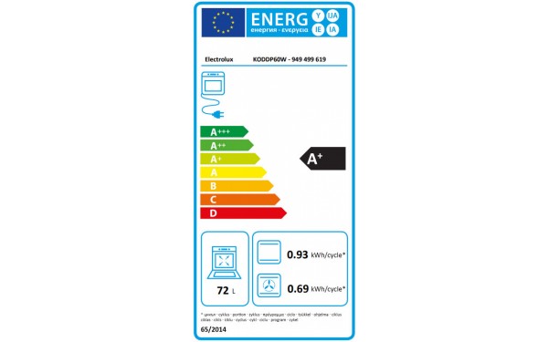 ELECTROLUX KODDP60W - &Eacute;tiquette &eacute;nergie