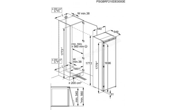 ELECTROLUX KRD6DE18S - Dimensions