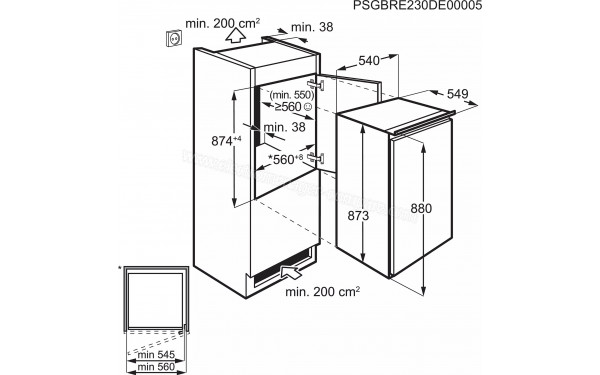 ELECTROLUX LFB2AE88S1 - Dimensions