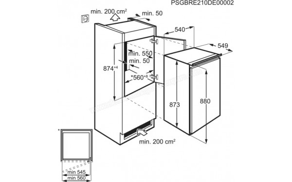 ELECTROLUX LFB2AE88S - Dimensions