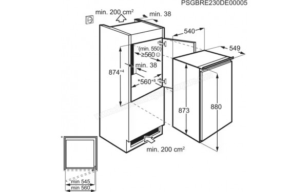 ELECTROLUX LFB2AE88S - Dimensions
