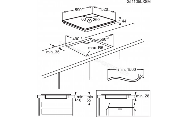 ELECTROLUX LIS62351 - Dimensions