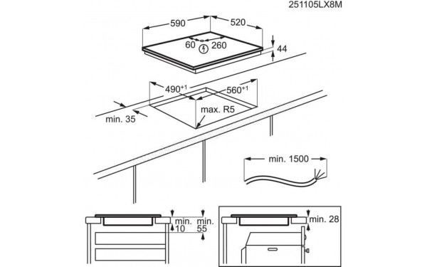 ELECTROLUX LIV633 2025 - Dimensions