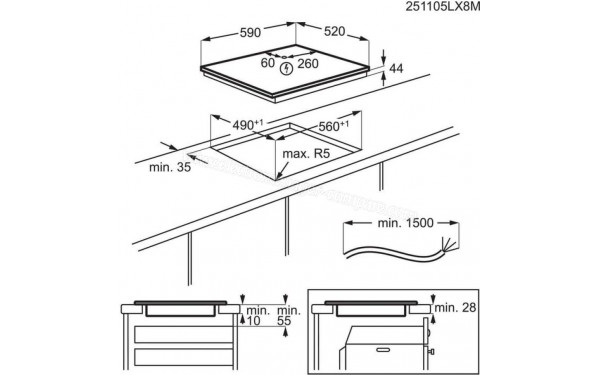 ELECTROLUX LIV6343 2025 - Dimensions