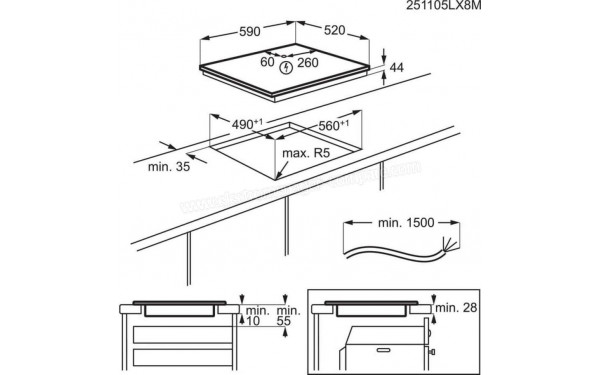 ELECTROLUX LIV63443C 2025 - Dimensions