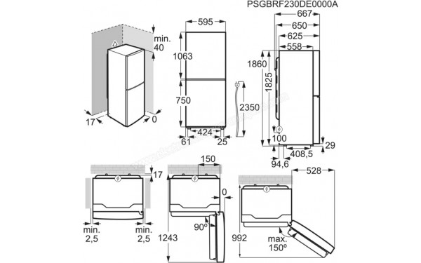 ELECTROLUX LNC7ME32X4 - Dimensions