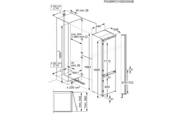 ELECTROLUX LNS6TE19S - Dimensions