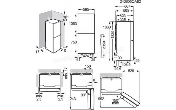 ELECTROLUX LNT5ME32W1 - Dimensions