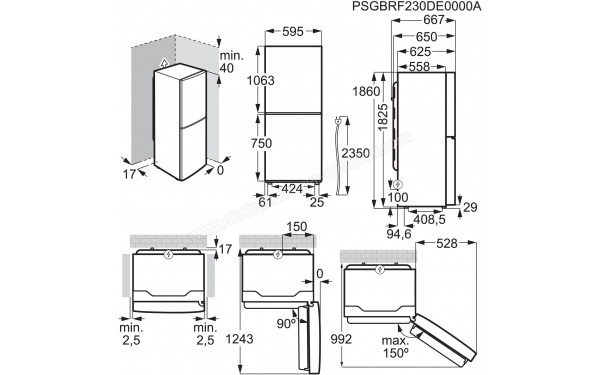 ELECTROLUX LNT7ME32X3 - Dimensions