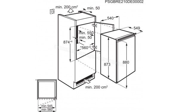 ELECTROLUX LRB2AE88S - Dimensions