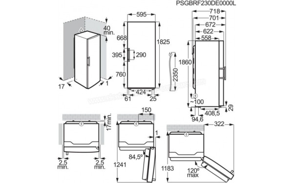 ELECTROLUX LRS3DE39U - Dimensions