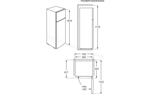 ELECTROLUX LTB1AE28W0 - Dimensions