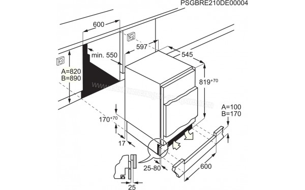ELECTROLUX LXB3AE82R - Dimensions