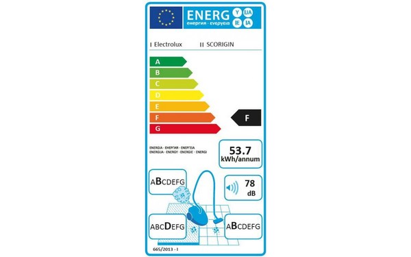 ELECTROLUX SCORIGIN - &Eacute;tiquette &eacute;nergie