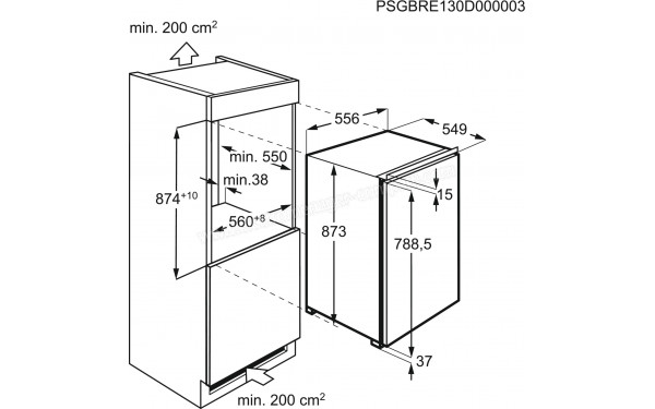 AEG SFS888E1AF - Dimensions